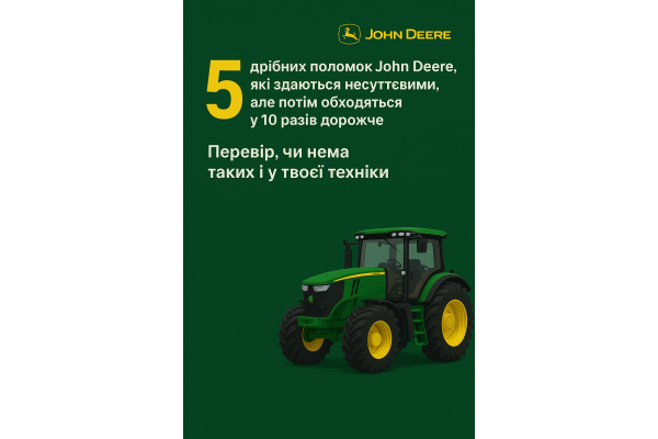 5 поломок John Deere, які аграрії вважають дрібницями — а потім платять у 10 разів більше 5 поломок John Deere, які аграрії вважають дрібницями — а потім платять у 10 разів більше
